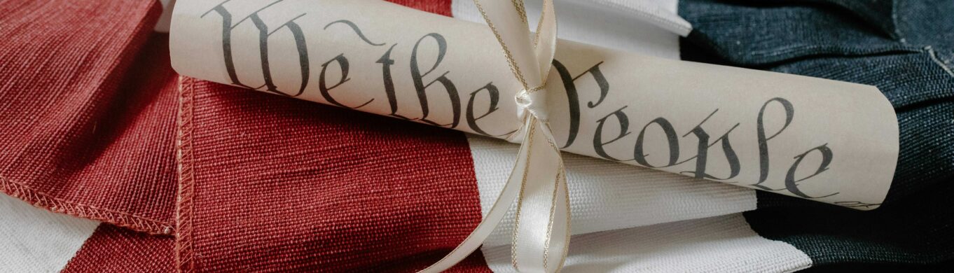 We the people on top of the American colors