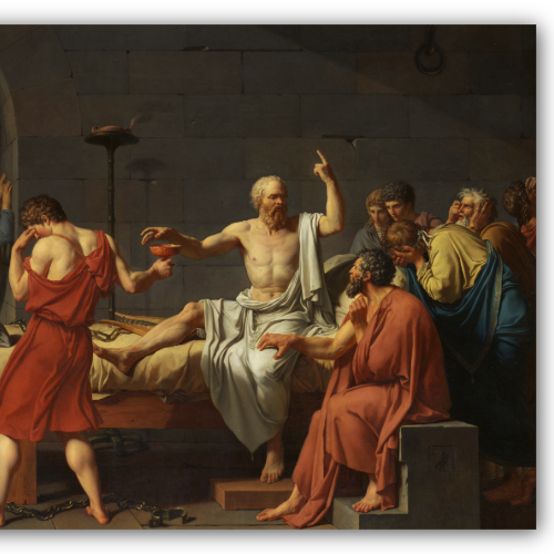 socrates with his hand up