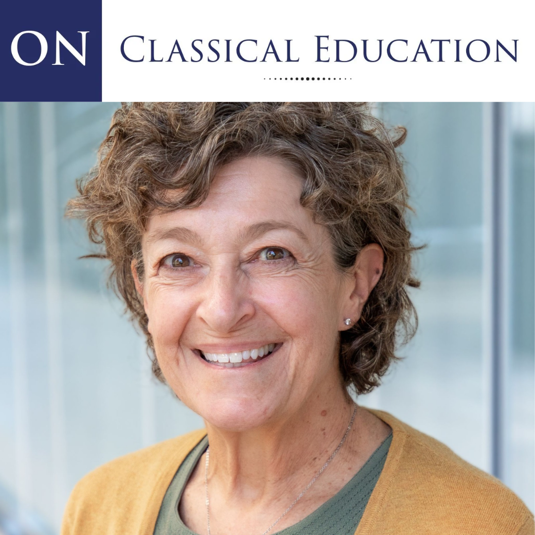 Carol McNamara with ON Classical Ed Logo